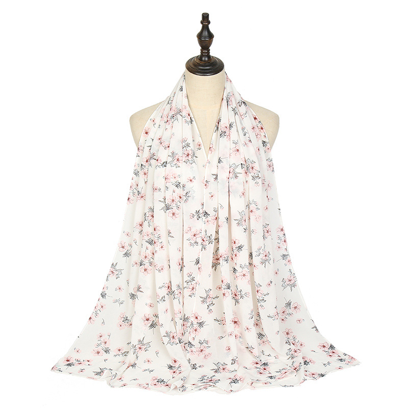 Printed Pearl Chiffon Scarf Wholesale