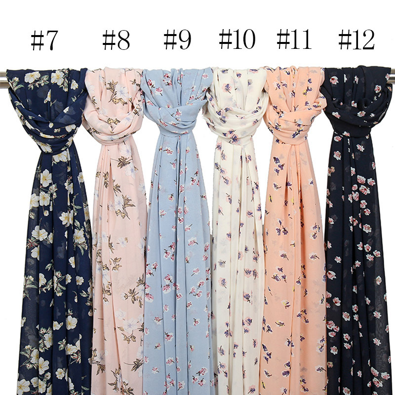 Printed Pearl Chiffon Scarf Wholesale