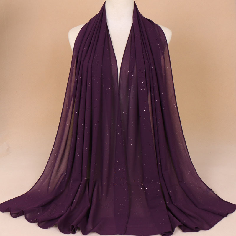Monochrome hijab sprinkled gold scarf