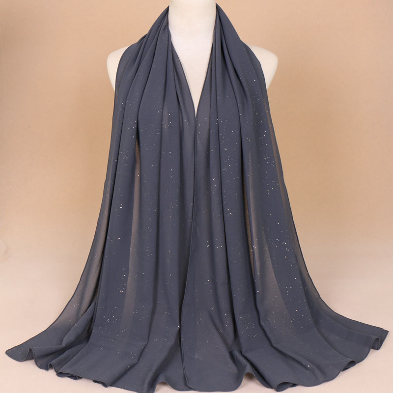 Monochrome hijab sprinkled gold scarf