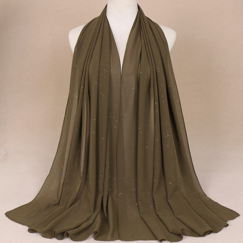Monochrome hijab sprinkled gold scarf