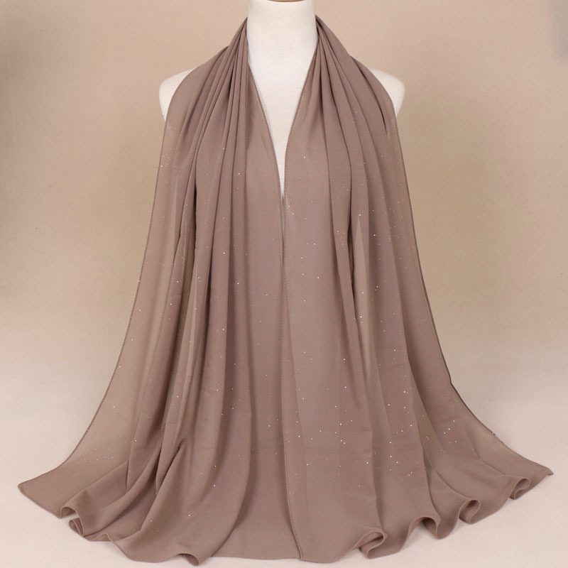 Monochrome hijab sprinkled gold scarf