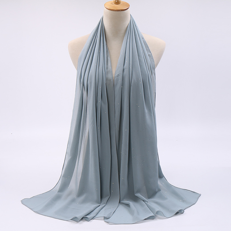 Monochrome hijab sprinkled gold scarf