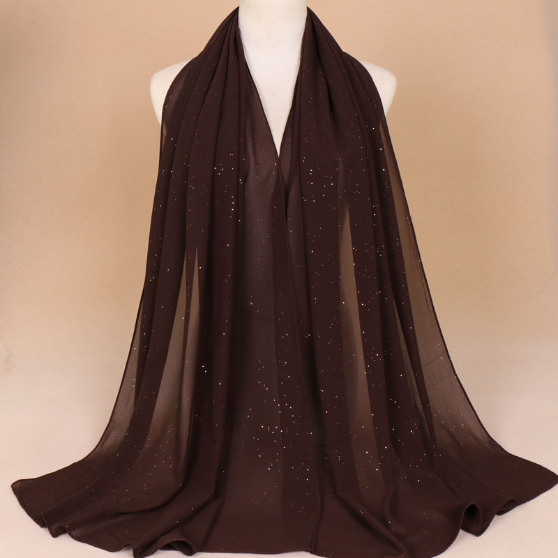 Monochrome hijab sprinkled gold scarf