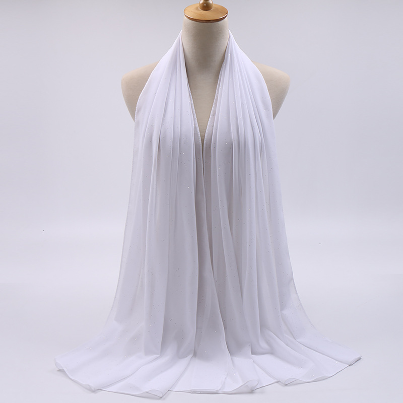 Monochrome hijab sprinkled gold scarf