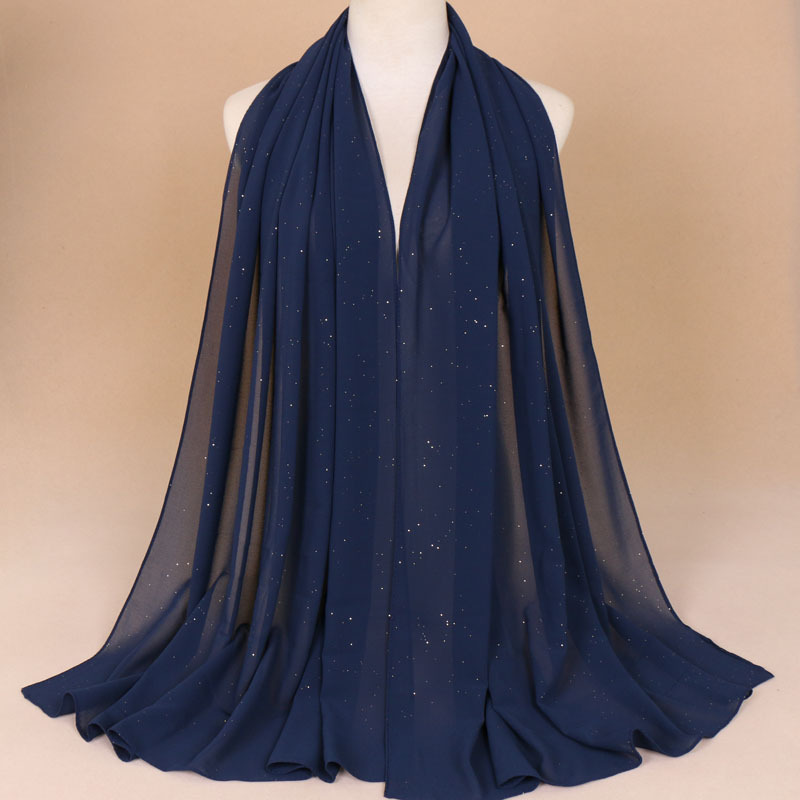 Monochrome hijab sprinkled gold scarf