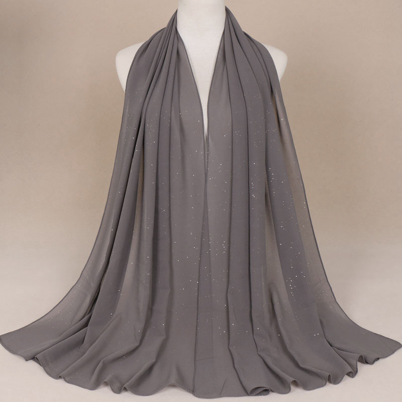 Monochrome hijab sprinkled gold scarf