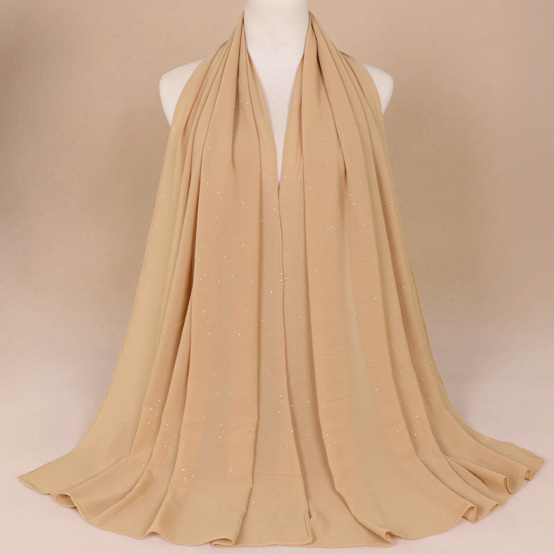 Monochrome hijab sprinkled gold scarf