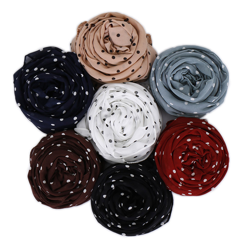 Polka Dot Pearl Chiffon Turban