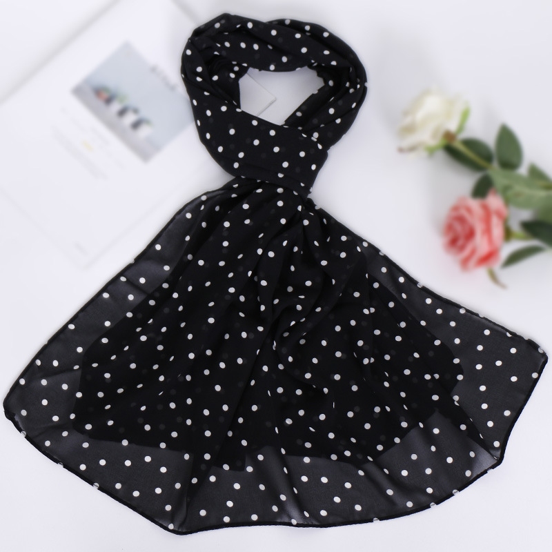 Polka Dot Pearl Chiffon Turban