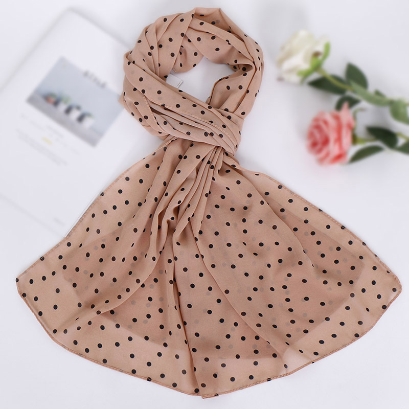 Polka Dot Pearl Chiffon Turban