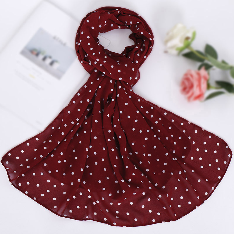 Polka Dot Pearl Chiffon Turban