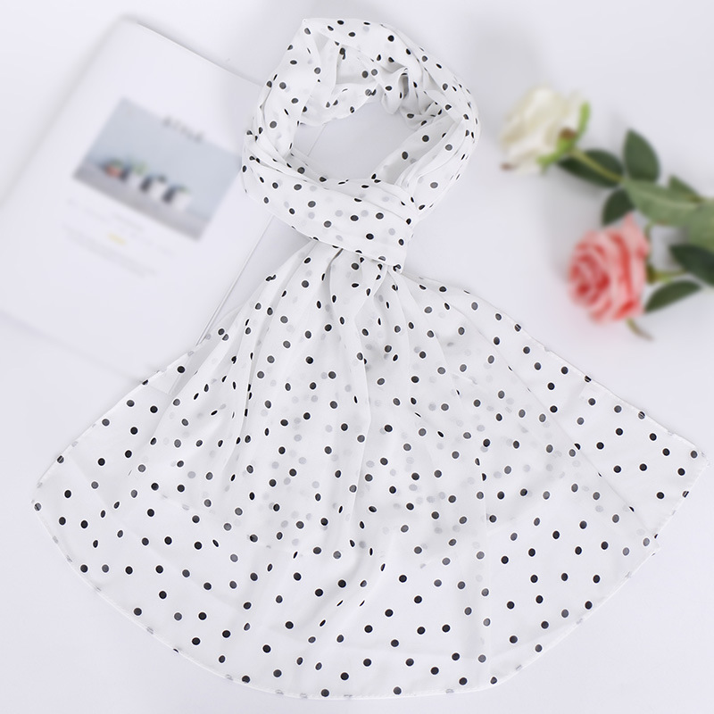 Polka Dot Pearl Chiffon Turban