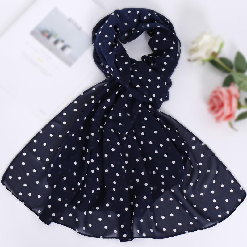 Polka Dot Pearl Chiffon Turban
