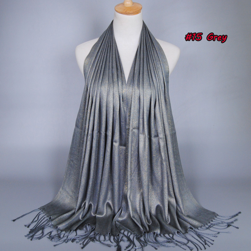 Monochrome fringed pearl chiffon headscarf