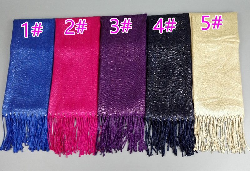 Monochrome fringed pearl chiffon headscarf
