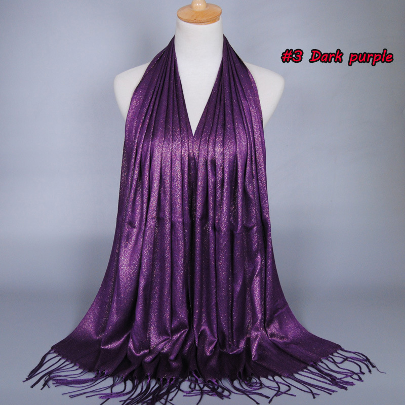 Monochrome fringed pearl chiffon headscarf