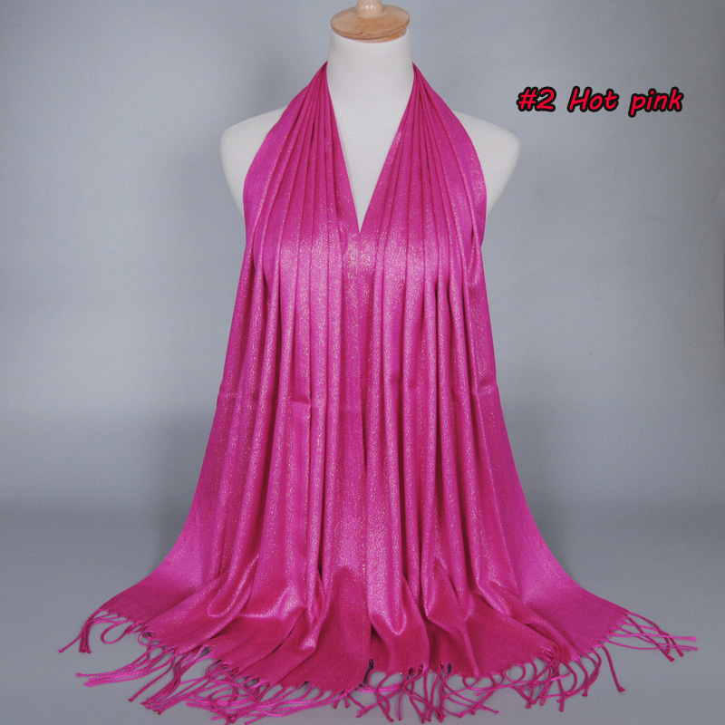 Monochrome fringed pearl chiffon headscarf