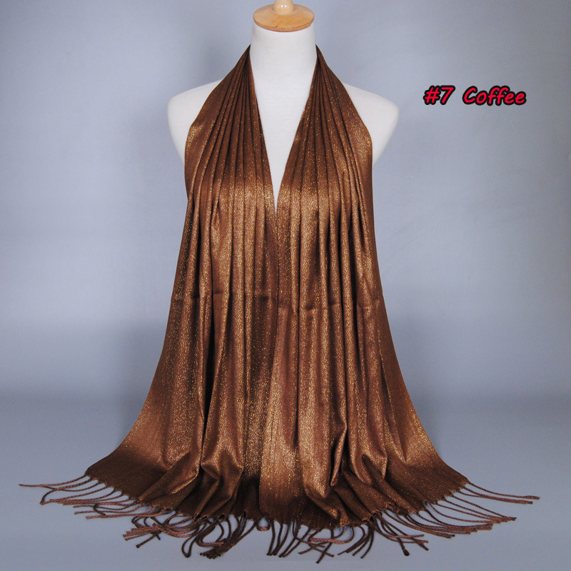 Monochrome fringed pearl chiffon headscarf