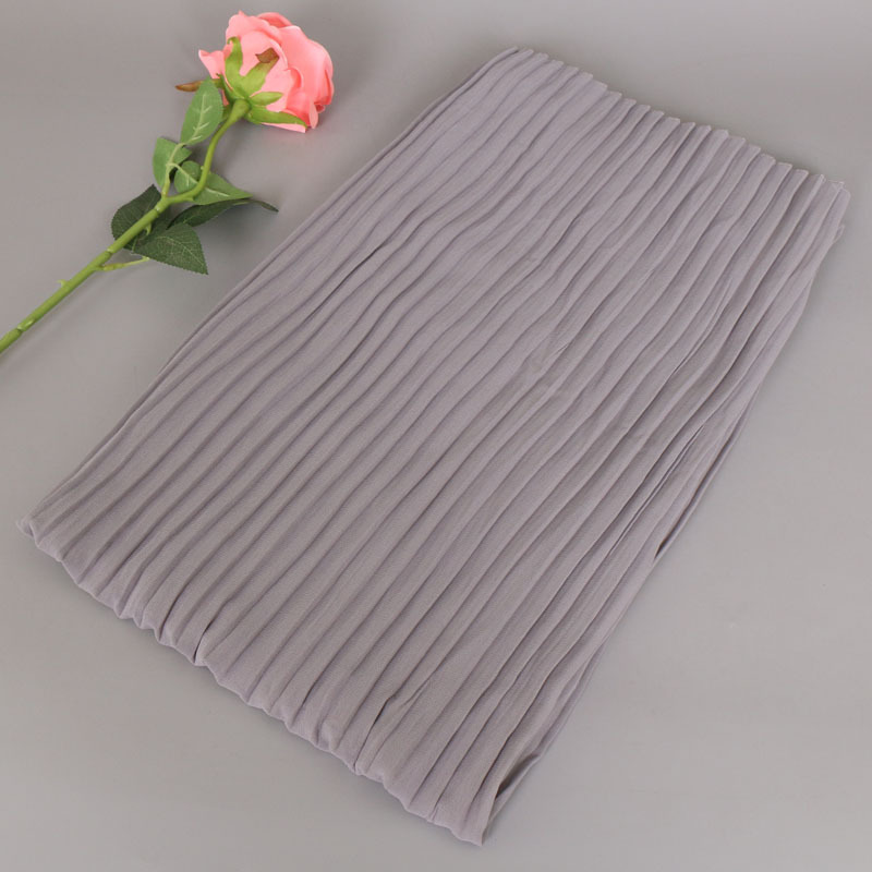 Pearl Chiffon Crinkle Monochrome Scarf