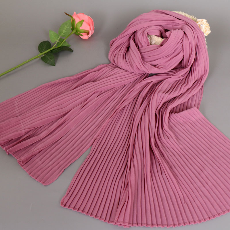 Pearl Chiffon Crinkle Monochrome Scarf