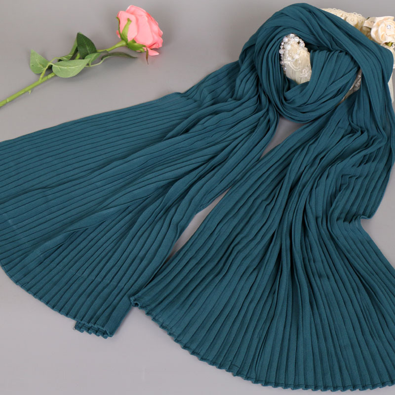 Pearl Chiffon Crinkle Monochrome Scarf