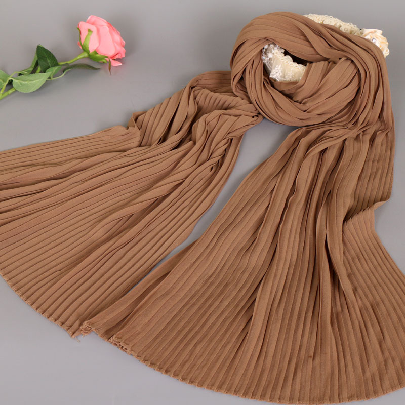 Pearl Chiffon Crinkle Monochrome Scarf