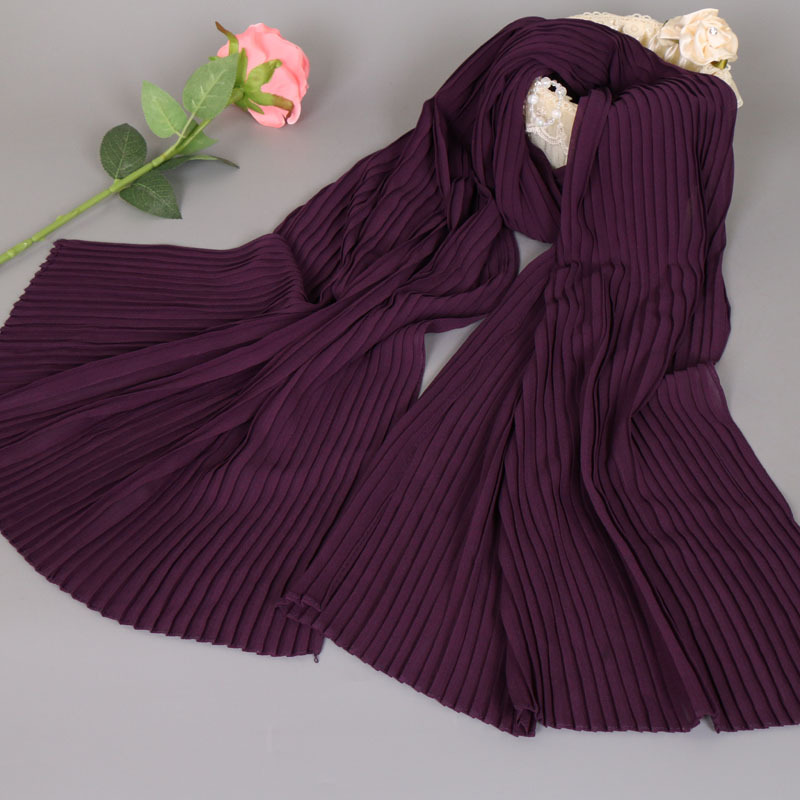 Pearl Chiffon Crinkle Monochrome Scarf