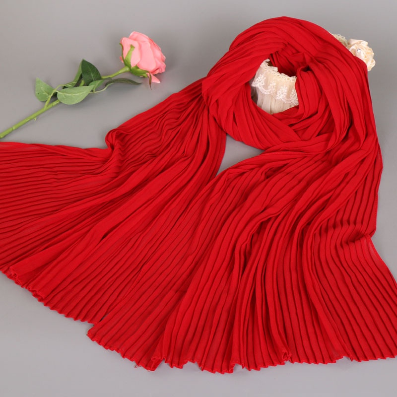 Pearl Chiffon Crinkle Monochrome Scarf
