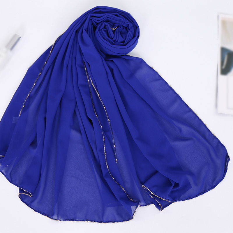 Pure Pearl Chiffon Chain Side Scarf