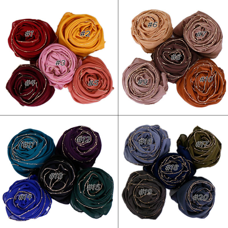 Pure Pearl Chiffon Chain Side Scarf
