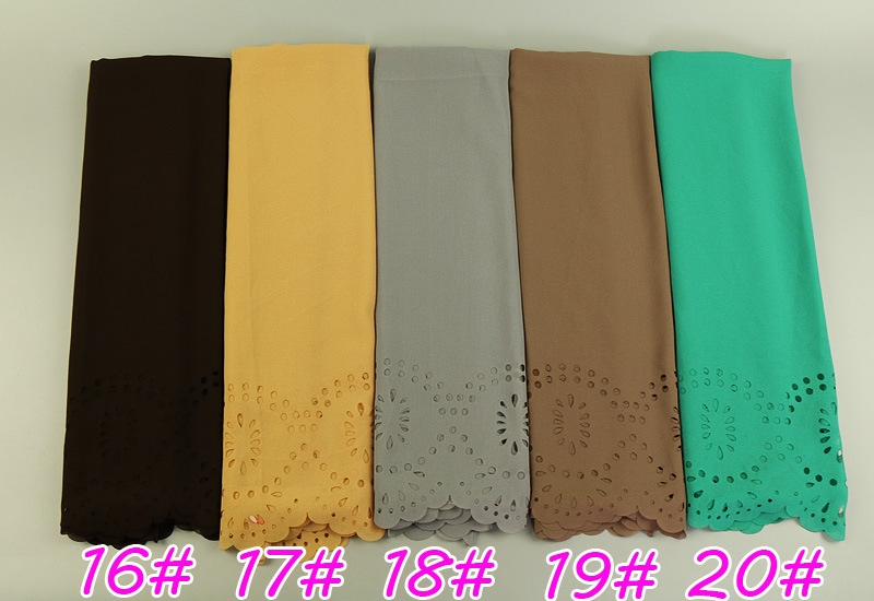 Hollow breathable pearl chiffon headscarf