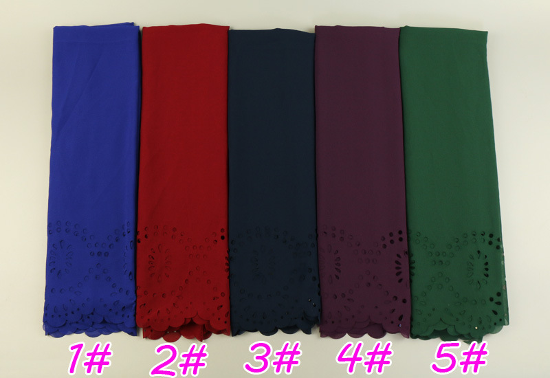 Hollow breathable pearl chiffon headscarf
