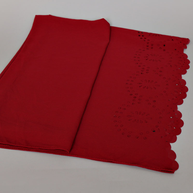 Hollow breathable pearl chiffon headscarf