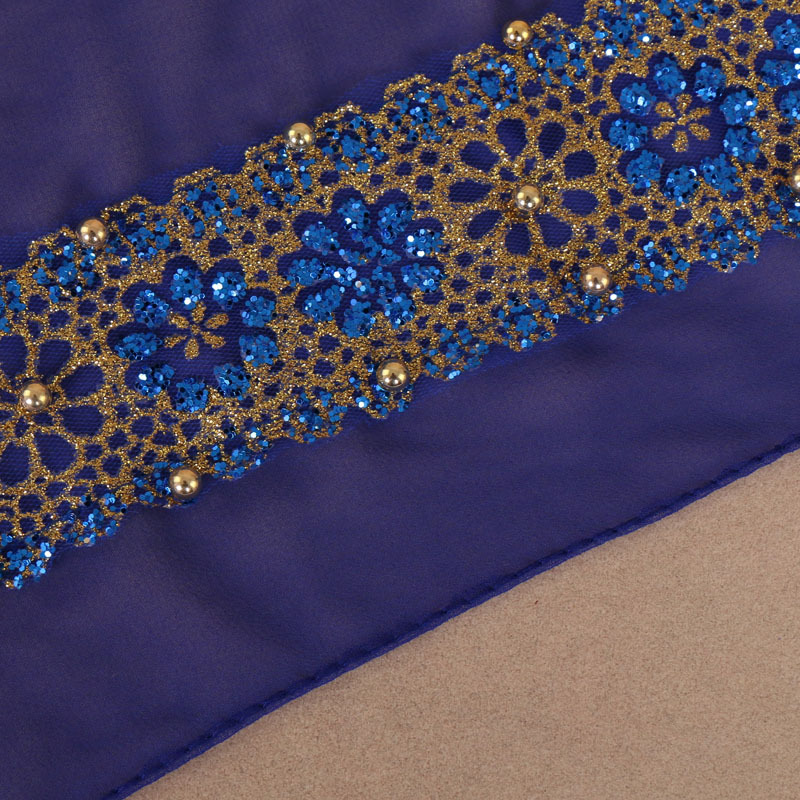 Muslim bronzing pearl chiffon headscarf