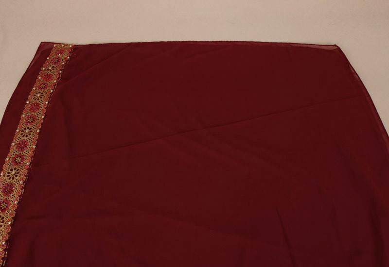 Muslim bronzing pearl chiffon headscarf