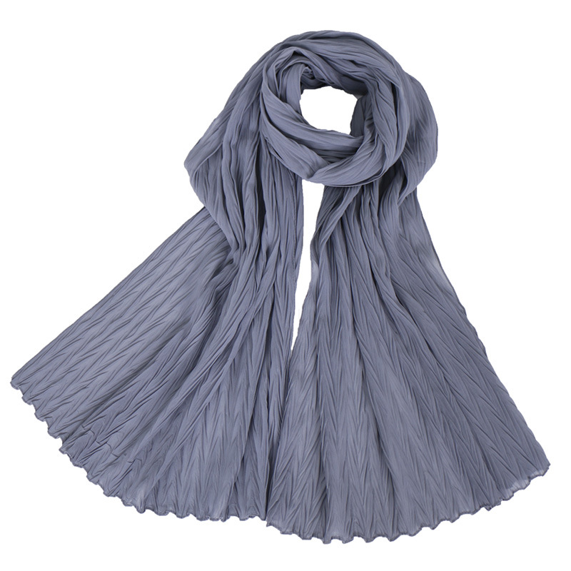Ladies Pearl Chiffon Pleated Headscarf