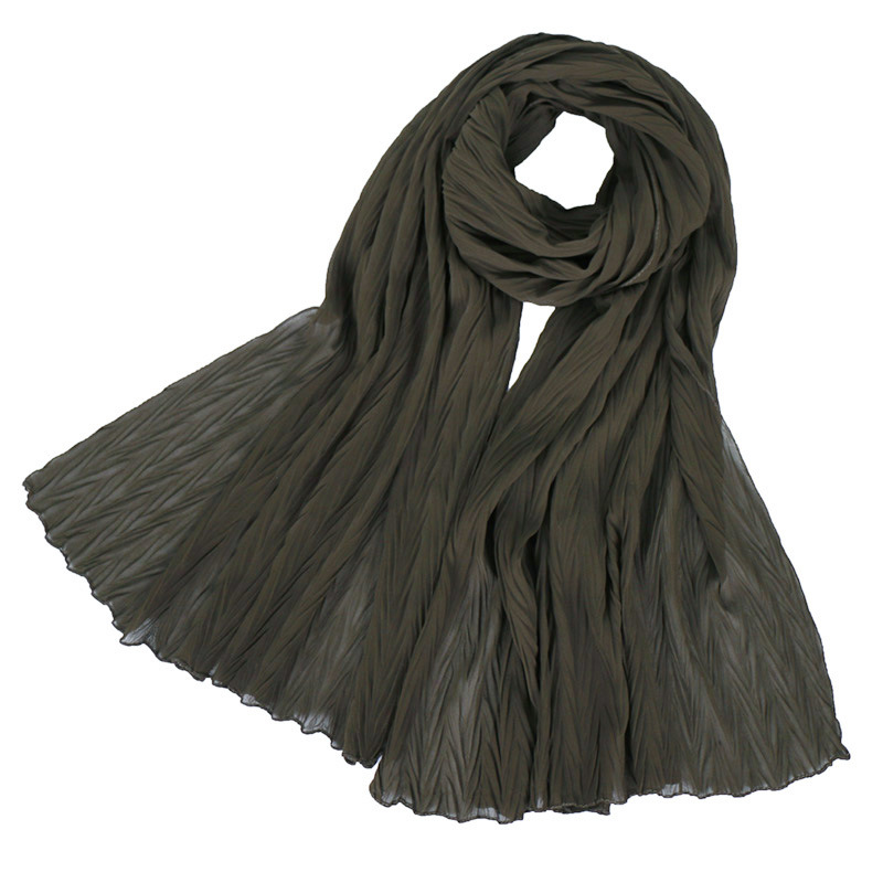 Ladies Pearl Chiffon Pleated Headscarf