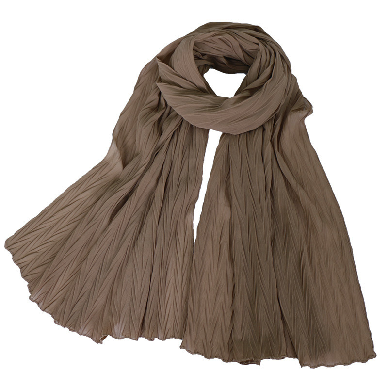 Ladies Pearl Chiffon Pleated Headscarf