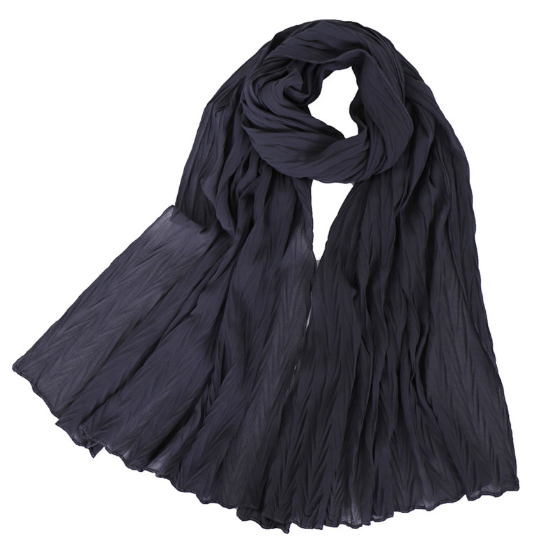 Ladies Pearl Chiffon Pleated Headscarf