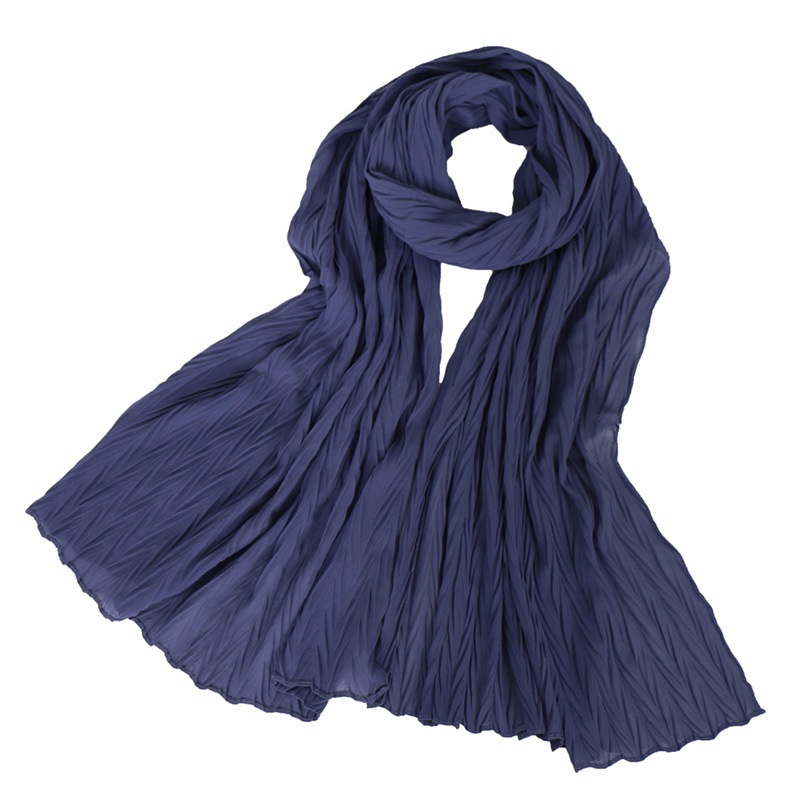 Ladies Pearl Chiffon Pleated Headscarf
