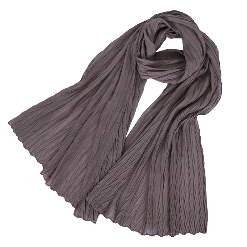 Ladies Pearl Chiffon Pleated Headscarf