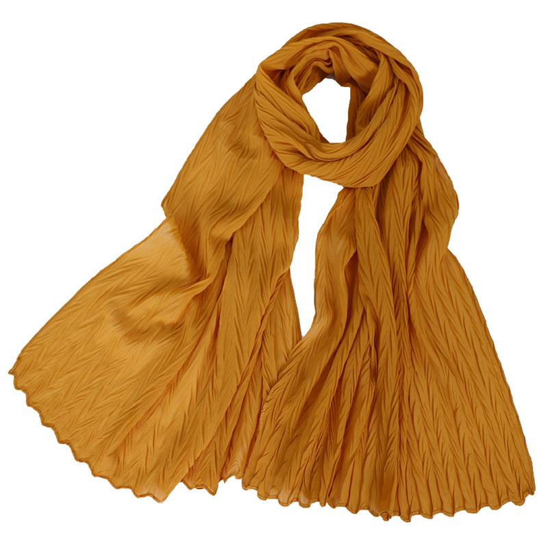 Ladies Pearl Chiffon Pleated Headscarf
