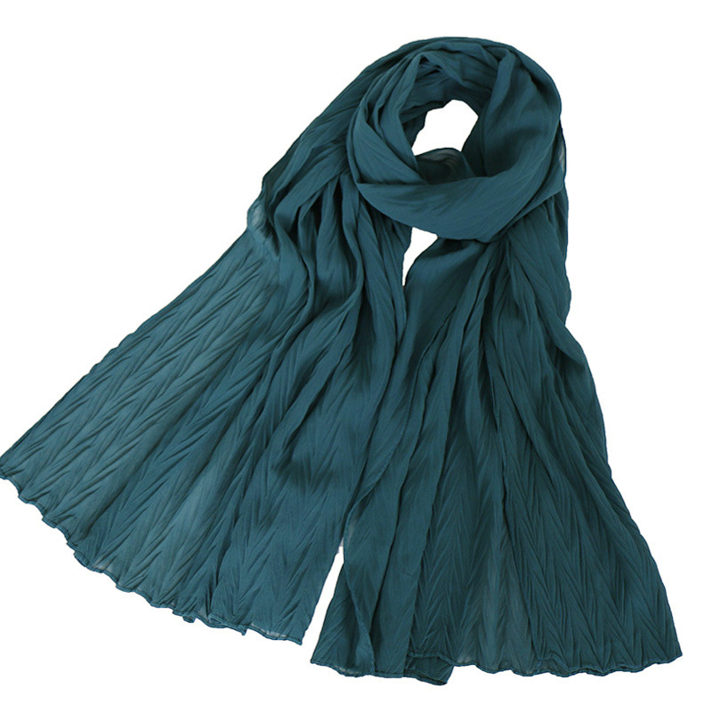 Ladies Pearl Chiffon Pleated Headscarf