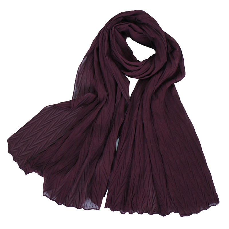 Ladies Pearl Chiffon Pleated Headscarf