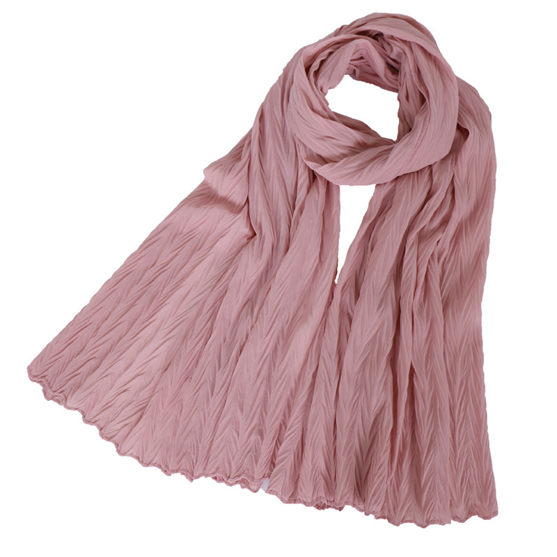 Ladies Pearl Chiffon Pleated Headscarf