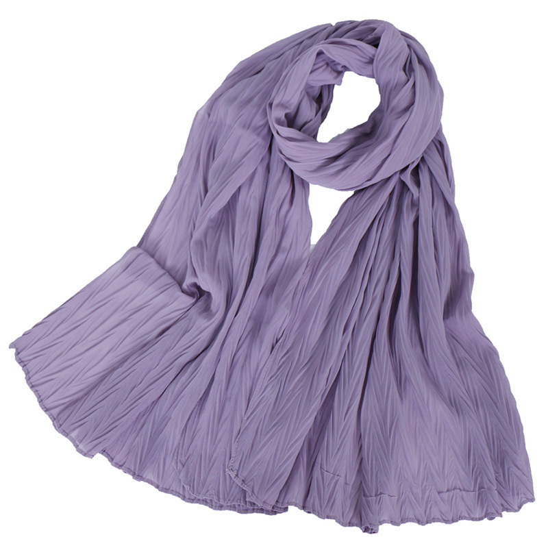 Ladies Pearl Chiffon Pleated Headscarf