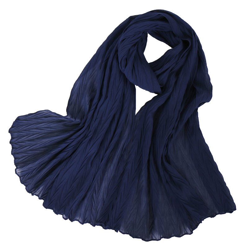 Ladies Pearl Chiffon Pleated Headscarf