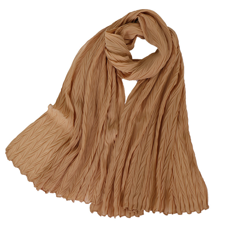 Ladies Pearl Chiffon Pleated Headscarf