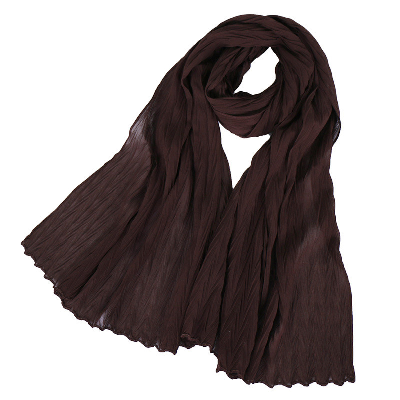 Ladies Pearl Chiffon Pleated Headscarf